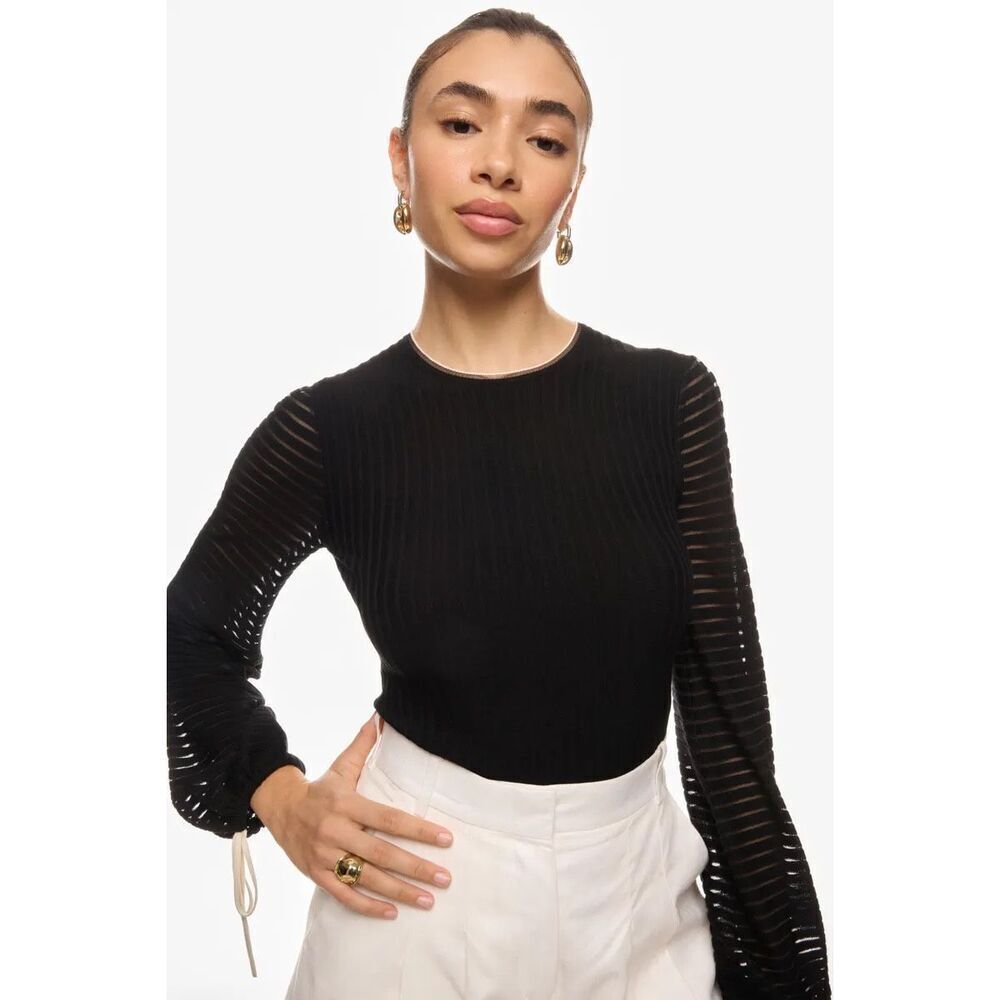 Roksanda Tie Puff Sleeve Top M 🩶